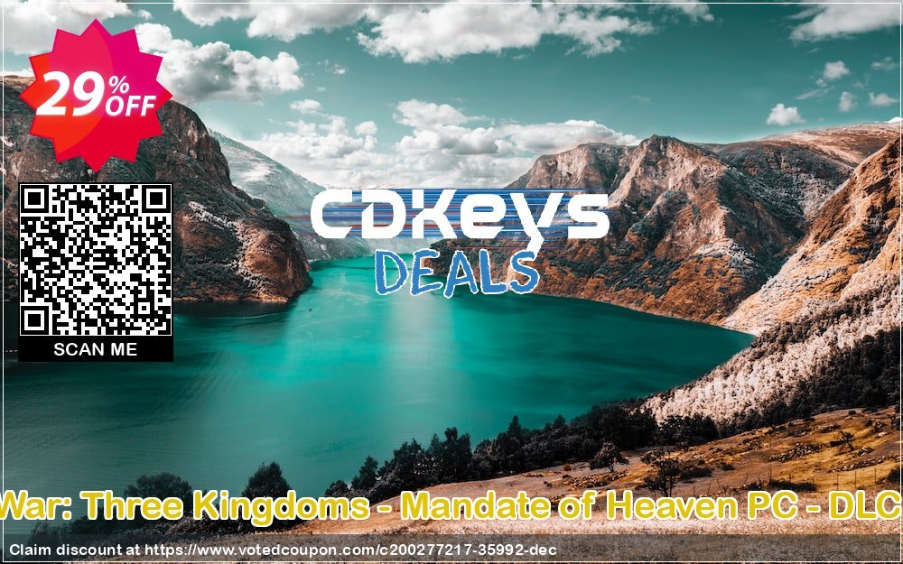 Total War: Three Kingdoms - Mandate of Heaven PC - DLC, WW  Coupon, discount Total War: Three Kingdoms - Mandate of Heaven PC - DLC (WW) Deal 2024 CDkeys. Promotion: Total War: Three Kingdoms - Mandate of Heaven PC - DLC (WW) Exclusive Sale offer 