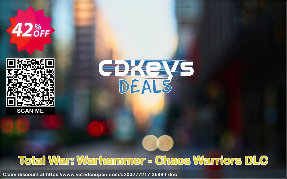 Total War: Warhammer - Chaos Warriors DLC Coupon, discount Total War: Warhammer - Chaos Warriors DLC Deal 2023 CDkeys. Promotion: Total War: Warhammer - Chaos Warriors DLC Exclusive Sale offer 