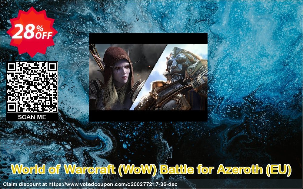 World of Warcraft, WoW Battle for Azeroth, EU  Coupon, discount World of Warcraft (WoW) Battle for Azeroth (EU) Deal. Promotion: World of Warcraft (WoW) Battle for Azeroth (EU) Exclusive offer 