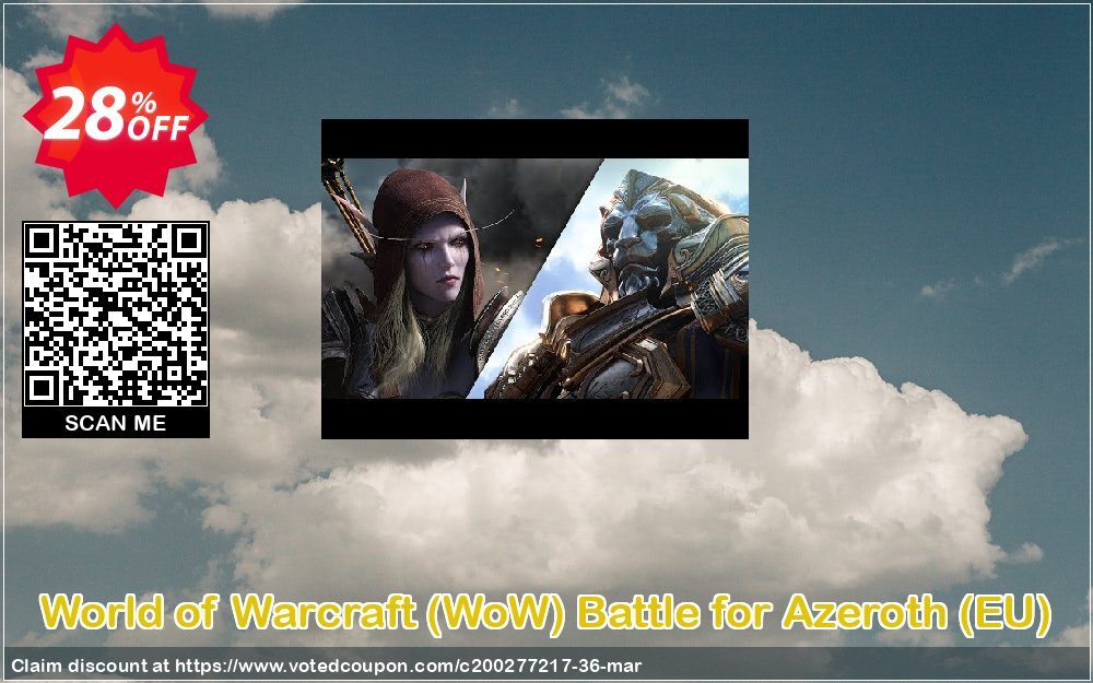 World of Warcraft, WoW Battle for Azeroth, EU  Coupon, discount World of Warcraft (WoW) Battle for Azeroth (EU) Deal. Promotion: World of Warcraft (WoW) Battle for Azeroth (EU) Exclusive offer 