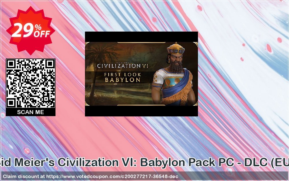 Sid Meier's Civilization VI: Babylon Pack PC - DLC, EU  Coupon Code Apr 2024, 29% OFF - VotedCoupon