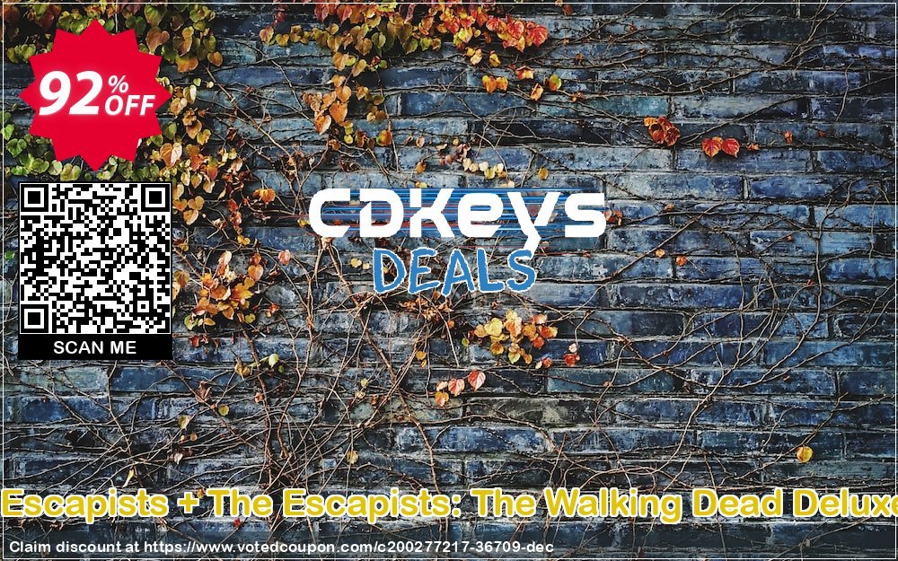The Escapists + The Escapists: The Walking Dead Deluxe PC Coupon, discount The Escapists + The Escapists: The Walking Dead Deluxe PC Deal 2024 CDkeys. Promotion: The Escapists + The Escapists: The Walking Dead Deluxe PC Exclusive Sale offer 