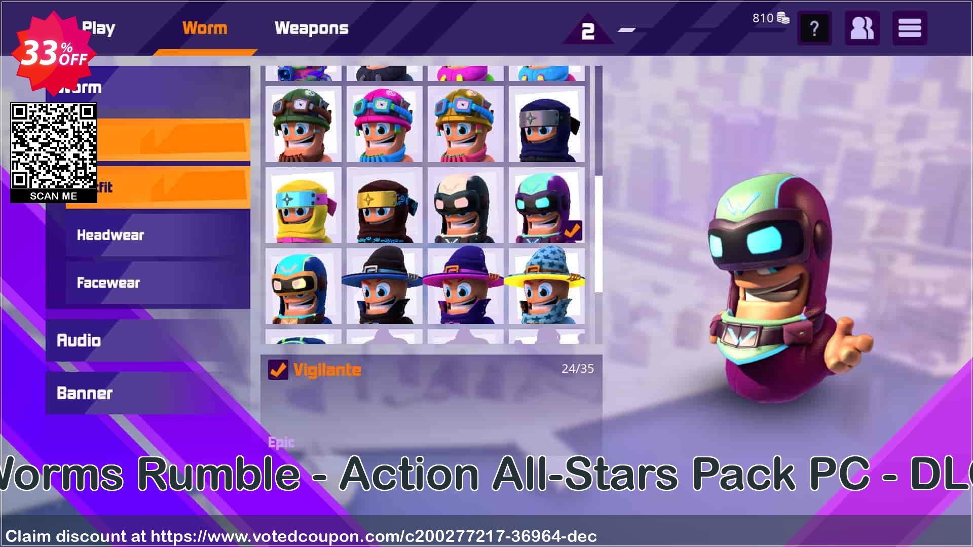 Worms Rumble - Action All-Stars Pack PC - DLC Coupon, discount Worms Rumble - Action All-Stars Pack PC - DLC Deal 2024 CDkeys. Promotion: Worms Rumble - Action All-Stars Pack PC - DLC Exclusive Sale offer 