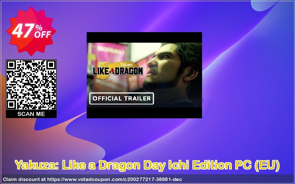 Yakuza: Like a Dragon Day Ichi Edition PC, EU  Coupon, discount Yakuza: Like a Dragon Day Ichi Edition PC (EU) Deal 2024 CDkeys. Promotion: Yakuza: Like a Dragon Day Ichi Edition PC (EU) Exclusive Sale offer 