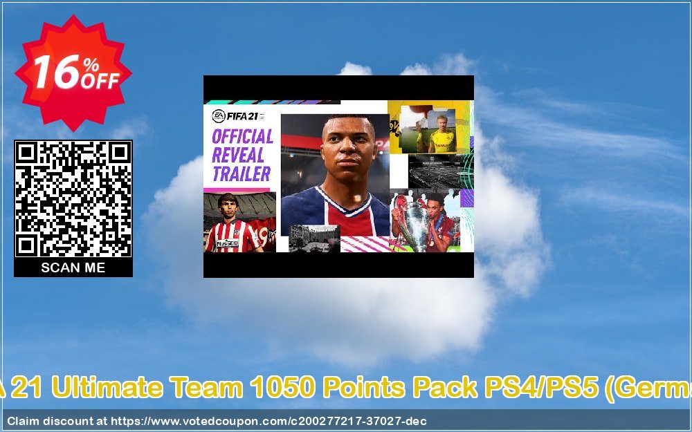 FIFA 21 Ultimate Team 1050 Points Pack PS4/PS5, Germany  Coupon, discount FIFA 21 Ultimate Team 1050 Points Pack PS4/PS5 (Germany) Deal 2024 CDkeys. Promotion: FIFA 21 Ultimate Team 1050 Points Pack PS4/PS5 (Germany) Exclusive Sale offer 