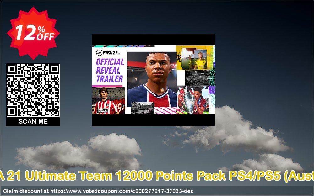 FIFA 21 Ultimate Team 12000 Points Pack PS4/PS5, Austria  Coupon, discount FIFA 21 Ultimate Team 12000 Points Pack PS4/PS5 (Austria) Deal 2024 CDkeys. Promotion: FIFA 21 Ultimate Team 12000 Points Pack PS4/PS5 (Austria) Exclusive Sale offer 