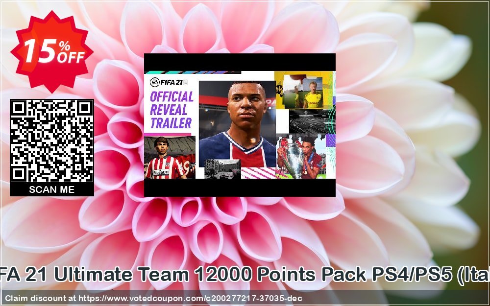 FIFA 21 Ultimate Team 12000 Points Pack PS4/PS5, Italy  Coupon, discount FIFA 21 Ultimate Team 12000 Points Pack PS4/PS5 (Italy) Deal 2024 CDkeys. Promotion: FIFA 21 Ultimate Team 12000 Points Pack PS4/PS5 (Italy) Exclusive Sale offer 