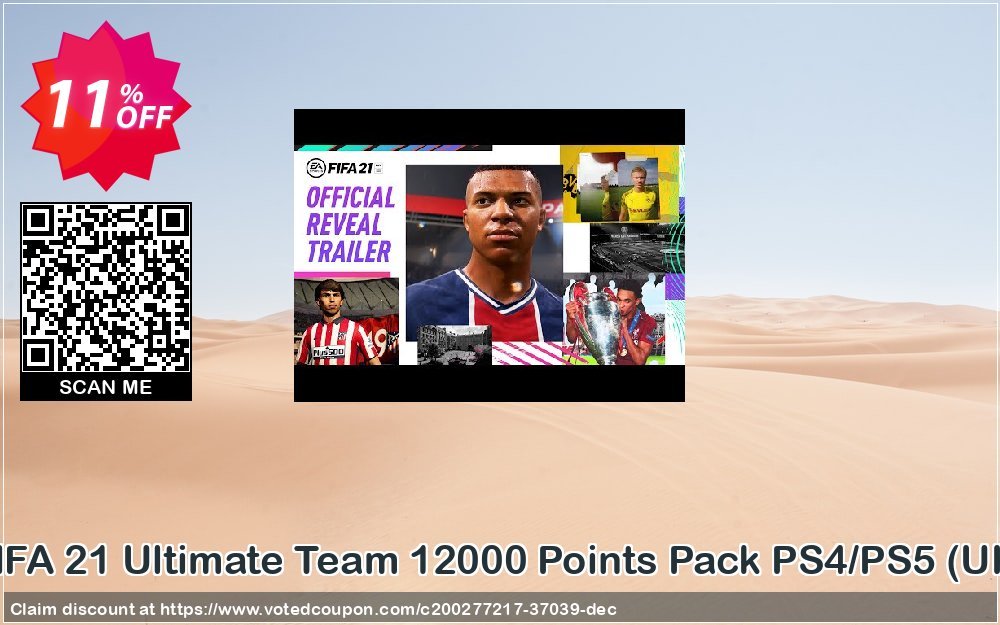FIFA 21 Ultimate Team 12000 Points Pack PS4/PS5, UK  Coupon, discount FIFA 21 Ultimate Team 12000 Points Pack PS4/PS5 (UK) Deal 2024 CDkeys. Promotion: FIFA 21 Ultimate Team 12000 Points Pack PS4/PS5 (UK) Exclusive Sale offer 