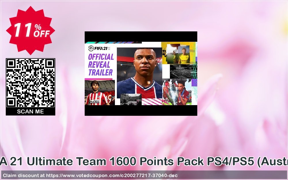 FIFA 21 Ultimate Team 1600 Points Pack PS4/PS5, Austria  Coupon, discount FIFA 21 Ultimate Team 1600 Points Pack PS4/PS5 (Austria) Deal 2024 CDkeys. Promotion: FIFA 21 Ultimate Team 1600 Points Pack PS4/PS5 (Austria) Exclusive Sale offer 