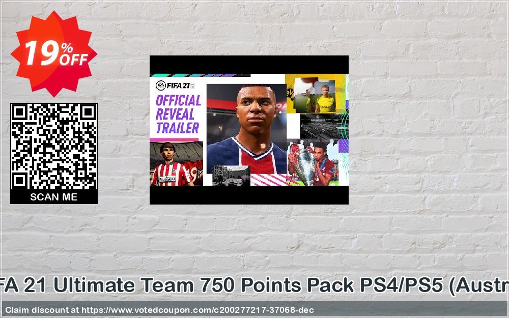 FIFA 21 Ultimate Team 750 Points Pack PS4/PS5, Austria  Coupon, discount FIFA 21 Ultimate Team 750 Points Pack PS4/PS5 (Austria) Deal 2024 CDkeys. Promotion: FIFA 21 Ultimate Team 750 Points Pack PS4/PS5 (Austria) Exclusive Sale offer 