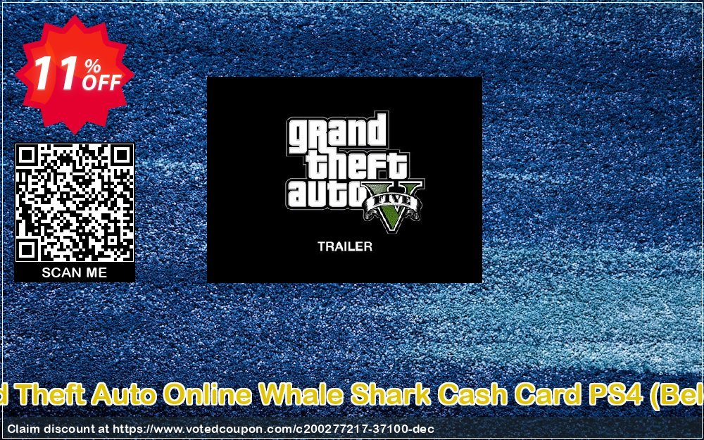 Grand Theft Auto Online Whale Shark Cash Card PS4, Belgium  Coupon Code Apr 2024, 11% OFF - VotedCoupon