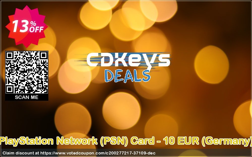 PS Network, PSN Card - 10 EUR, Germany  Coupon, discount PlayStation Network (PSN) Card - 10 EUR (Germany) Deal 2024 CDkeys. Promotion: PlayStation Network (PSN) Card - 10 EUR (Germany) Exclusive Sale offer 