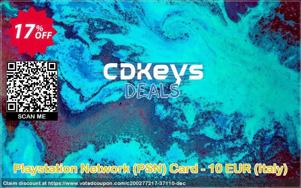 PS Network, PSN Card - 10 EUR, Italy  Coupon, discount Playstation Network (PSN) Card - 10 EUR (Italy) Deal 2024 CDkeys. Promotion: Playstation Network (PSN) Card - 10 EUR (Italy) Exclusive Sale offer 