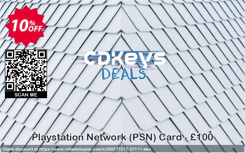 PS Network, PSN Card - £100 Coupon, discount Playstation Network (PSN) Card - £100 Deal 2023 CDkeys. Promotion: Playstation Network (PSN) Card - £100 Exclusive Sale offer 