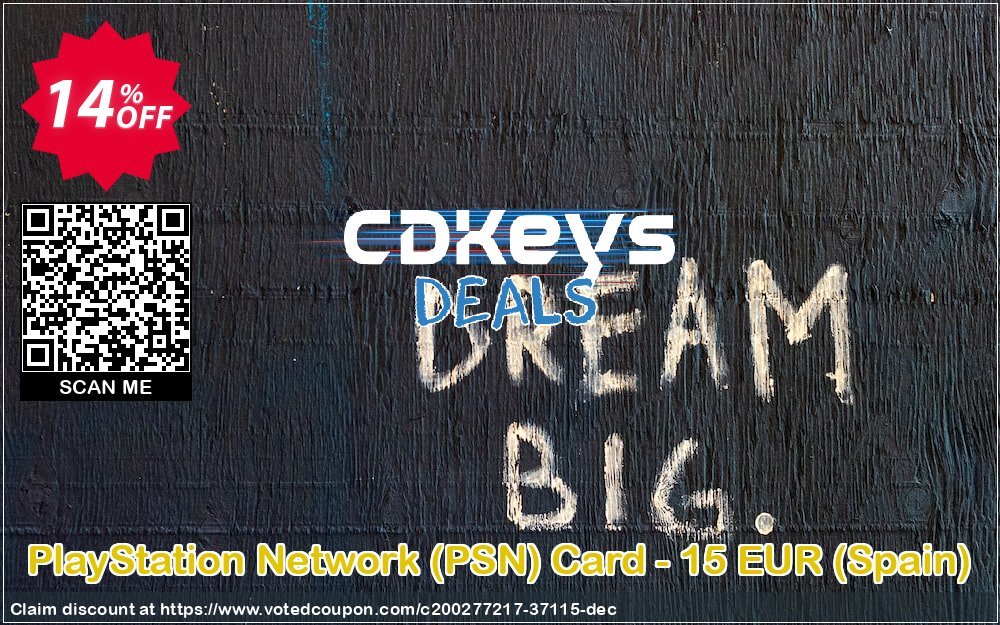 PS Network, PSN Card - 15 EUR, Spain  Coupon Code Apr 2024, 14% OFF - VotedCoupon