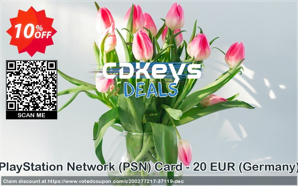PS Network, PSN Card - 20 EUR, Germany  Coupon, discount PlayStation Network (PSN) Card - 20 EUR (Germany) Deal 2024 CDkeys. Promotion: PlayStation Network (PSN) Card - 20 EUR (Germany) Exclusive Sale offer 