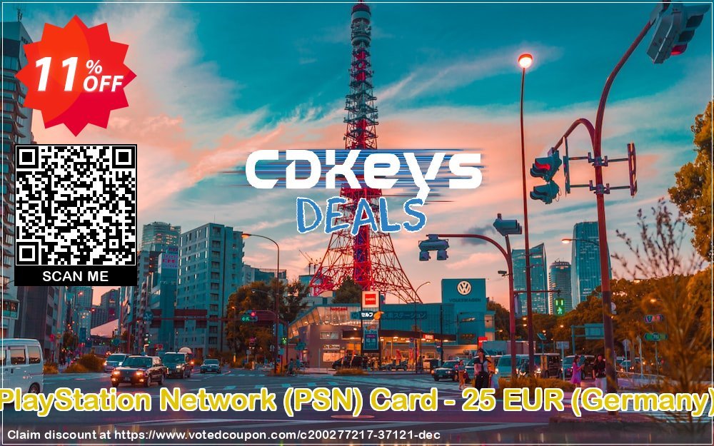 PS Network, PSN Card - 25 EUR, Germany  Coupon, discount PlayStation Network (PSN) Card - 25 EUR (Germany) Deal 2024 CDkeys. Promotion: PlayStation Network (PSN) Card - 25 EUR (Germany) Exclusive Sale offer 
