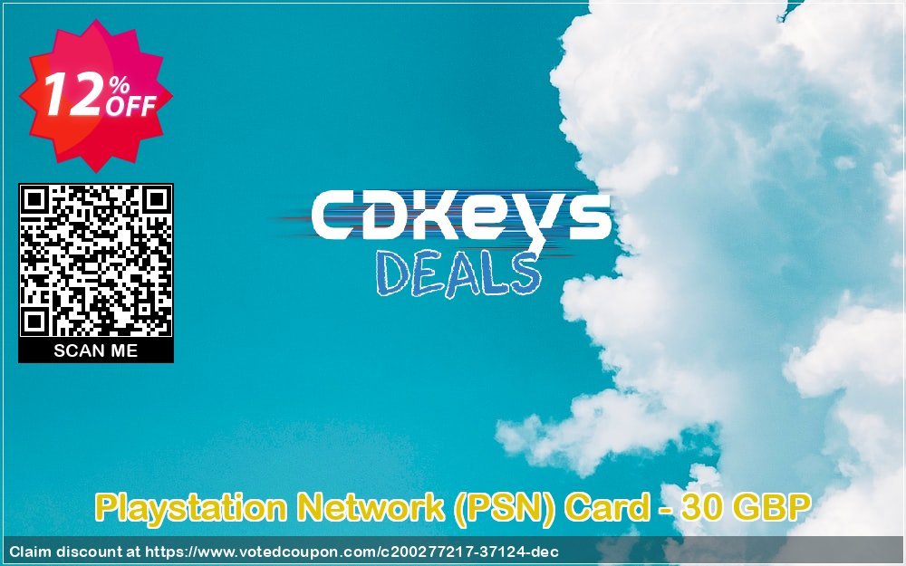 PS Network, PSN Card - 30 GBP Coupon, discount Playstation Network (PSN) Card - 30 GBP Deal 2024 CDkeys. Promotion: Playstation Network (PSN) Card - 30 GBP Exclusive Sale offer 