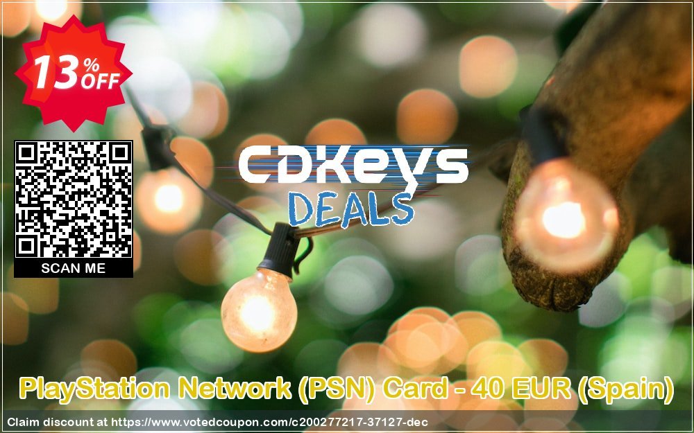 PS Network, PSN Card - 40 EUR, Spain  Coupon, discount PlayStation Network (PSN) Card - 40 EUR (Spain) Deal 2024 CDkeys. Promotion: PlayStation Network (PSN) Card - 40 EUR (Spain) Exclusive Sale offer 