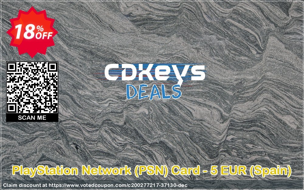PS Network, PSN Card - 5 EUR, Spain  Coupon, discount PlayStation Network (PSN) Card - 5 EUR (Spain) Deal 2024 CDkeys. Promotion: PlayStation Network (PSN) Card - 5 EUR (Spain) Exclusive Sale offer 