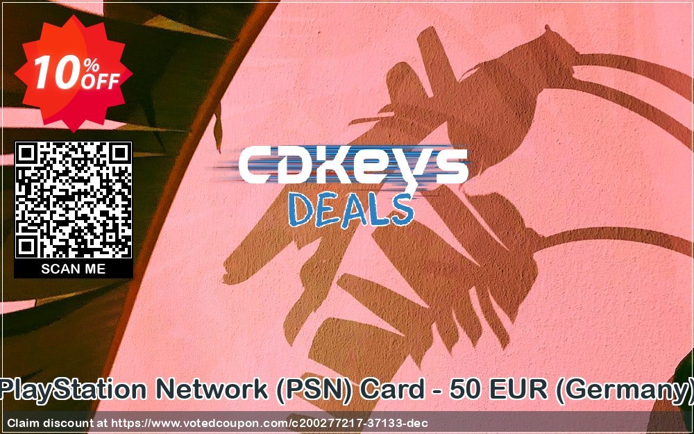 PS Network, PSN Card - 50 EUR, Germany  Coupon, discount PlayStation Network (PSN) Card - 50 EUR (Germany) Deal 2024 CDkeys. Promotion: PlayStation Network (PSN) Card - 50 EUR (Germany) Exclusive Sale offer 