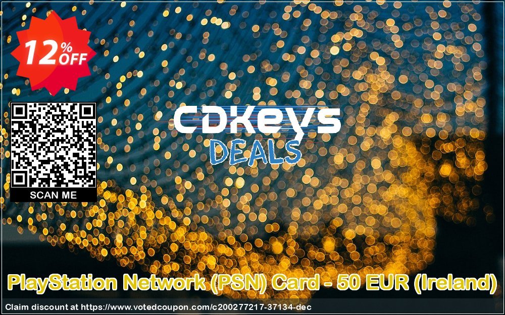 PS Network, PSN Card - 50 EUR, Ireland  Coupon, discount PlayStation Network (PSN) Card - 50 EUR (Ireland) Deal 2024 CDkeys. Promotion: PlayStation Network (PSN) Card - 50 EUR (Ireland) Exclusive Sale offer 