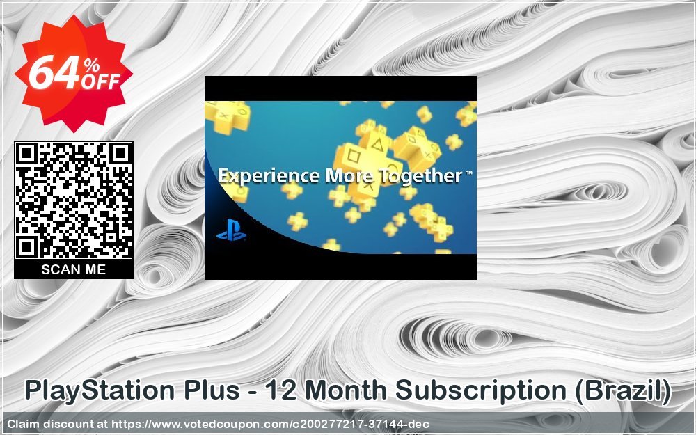 PS Plus - 12 Month Subscription, Brazil  Coupon, discount PlayStation Plus - 12 Month Subscription (Brazil) Deal 2024 CDkeys. Promotion: PlayStation Plus - 12 Month Subscription (Brazil) Exclusive Sale offer 