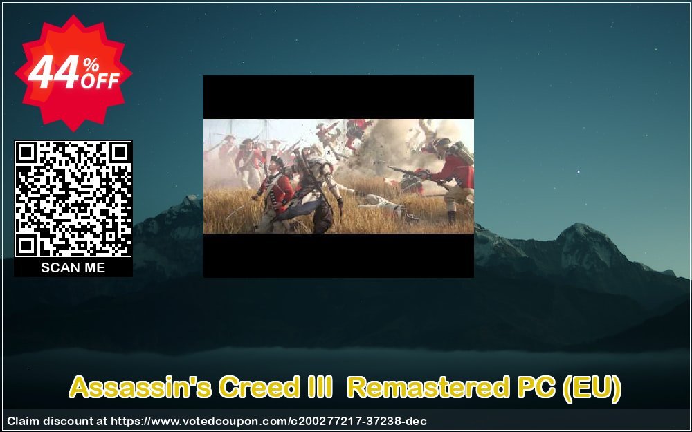 Assassin&#039;s Creed III  Remastered PC, EU  Coupon, discount Assassin's Creed III  Remastered PC (EU) Deal 2024 CDkeys. Promotion: Assassin's Creed III  Remastered PC (EU) Exclusive Sale offer 