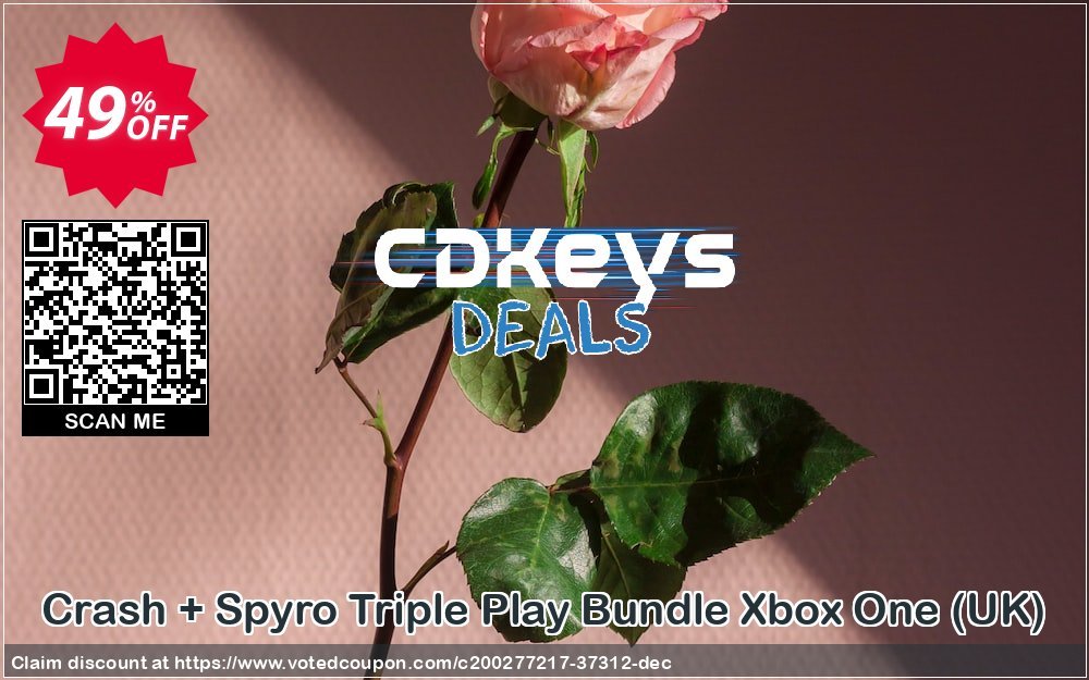 Crash + Spyro Triple Play Bundle Xbox One, UK  Coupon, discount Crash + Spyro Triple Play Bundle Xbox One (UK) Deal 2024 CDkeys. Promotion: Crash + Spyro Triple Play Bundle Xbox One (UK) Exclusive Sale offer 