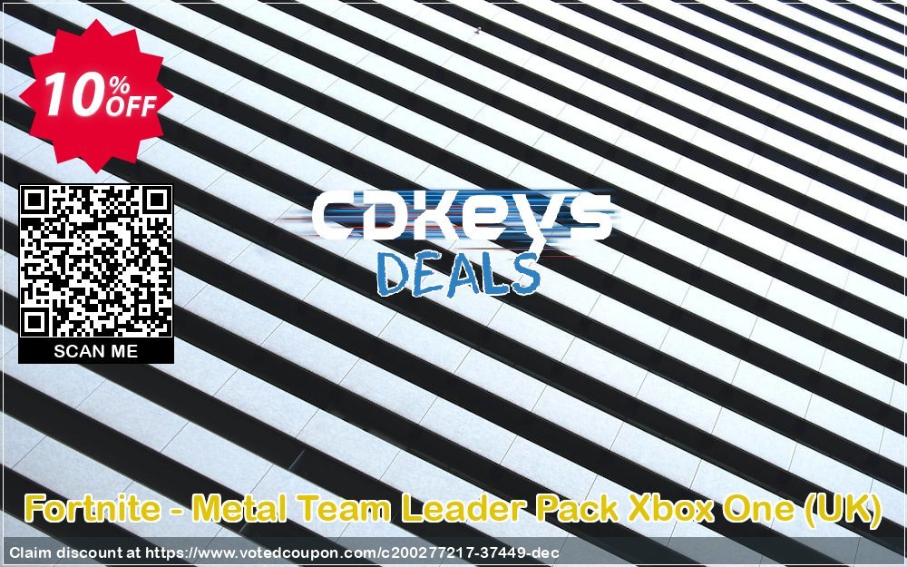 Fortnite - Metal Team Leader Pack Xbox One, UK  Coupon, discount Fortnite - Metal Team Leader Pack Xbox One (UK) Deal 2024 CDkeys. Promotion: Fortnite - Metal Team Leader Pack Xbox One (UK) Exclusive Sale offer 