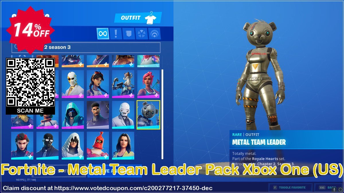 Fortnite - Metal Team Leader Pack Xbox One, US  Coupon Code Jun 2024, 14% OFF - VotedCoupon