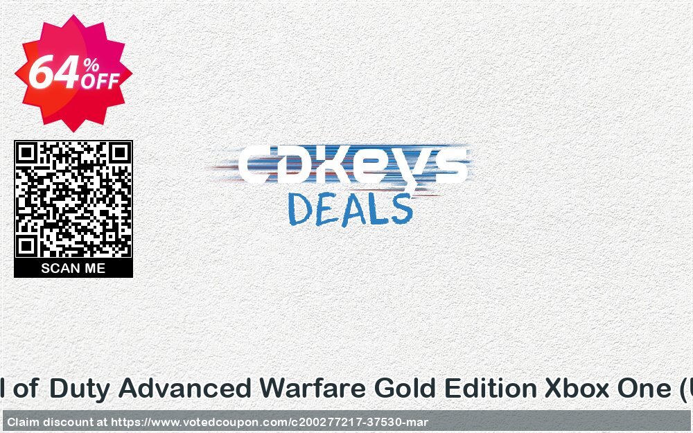 Call of Duty Advanced Warfare Gold Edition Xbox One, UK  Coupon, discount Call of Duty Advanced Warfare Gold Edition Xbox One (UK) Deal 2024 CDkeys. Promotion: Call of Duty Advanced Warfare Gold Edition Xbox One (UK) Exclusive Sale offer 