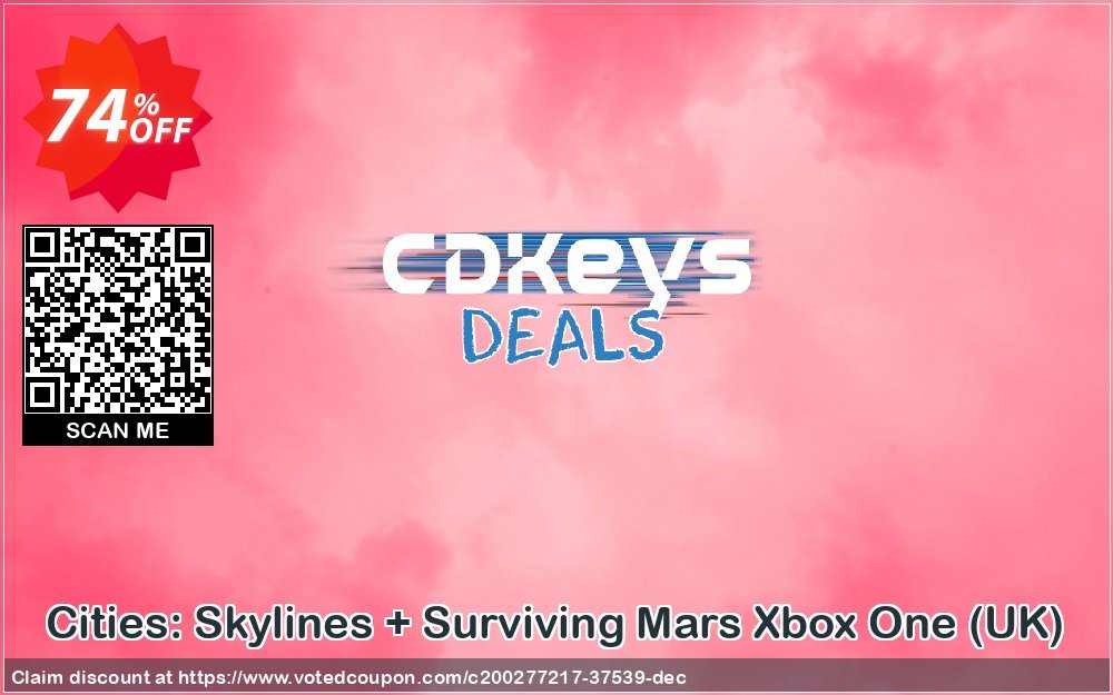 Cities: Skylines + Surviving Mars Xbox One, UK  Coupon, discount Cities: Skylines + Surviving Mars Xbox One (UK) Deal 2023 CDkeys. Promotion: Cities: Skylines + Surviving Mars Xbox One (UK) Exclusive Sale offer 