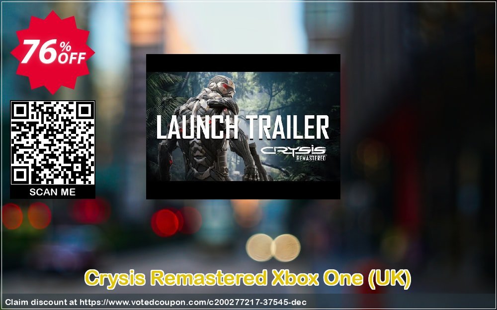 Crysis Remastered Xbox One, UK  Coupon, discount Crysis Remastered Xbox One (UK) Deal 2024 CDkeys. Promotion: Crysis Remastered Xbox One (UK) Exclusive Sale offer 