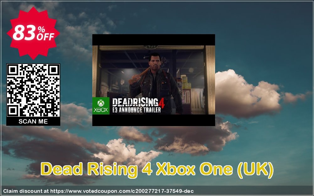 Dead Rising 4 Xbox One, UK  Coupon, discount Dead Rising 4 Xbox One (UK) Deal 2024 CDkeys. Promotion: Dead Rising 4 Xbox One (UK) Exclusive Sale offer 