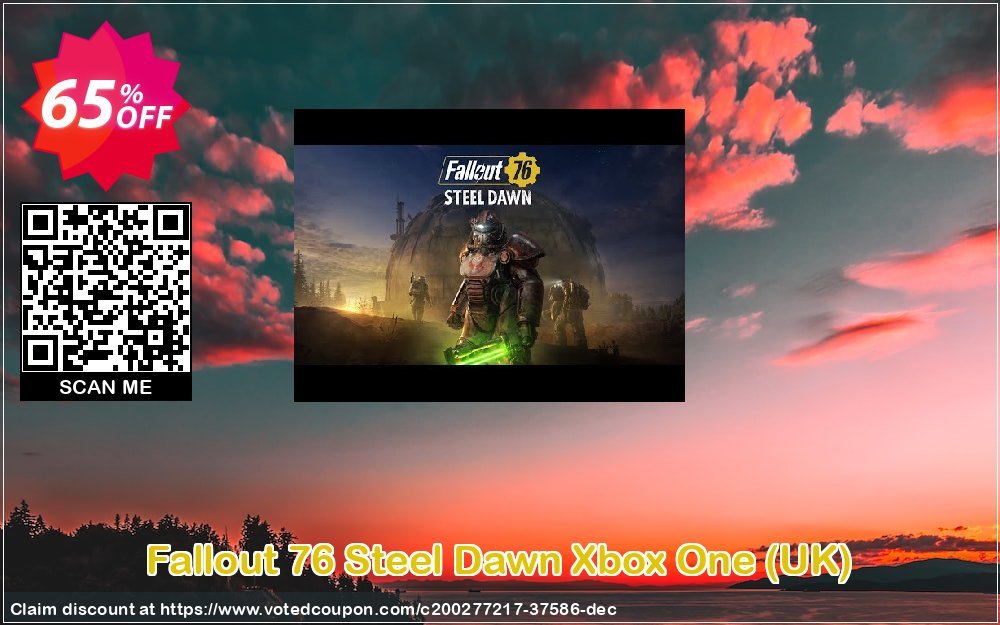 Fallout 76 Steel Dawn Xbox One, UK  Coupon, discount Fallout 76 Steel Dawn Xbox One (UK) Deal 2024 CDkeys. Promotion: Fallout 76 Steel Dawn Xbox One (UK) Exclusive Sale offer 