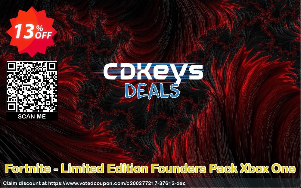 Fortnite - Limited Edition Founders Pack Xbox One Coupon, discount Fortnite - Limited Edition Founders Pack Xbox One Deal 2024 CDkeys. Promotion: Fortnite - Limited Edition Founders Pack Xbox One Exclusive Sale offer 