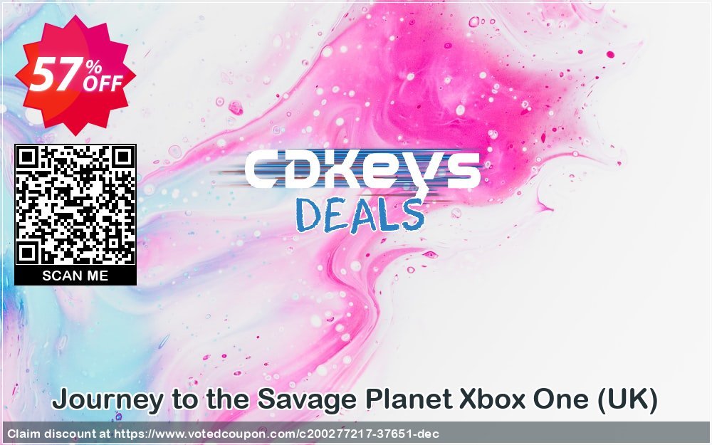 Journey to the Savage Planet Xbox One, UK  Coupon, discount Journey to the Savage Planet Xbox One (UK) Deal 2024 CDkeys. Promotion: Journey to the Savage Planet Xbox One (UK) Exclusive Sale offer 