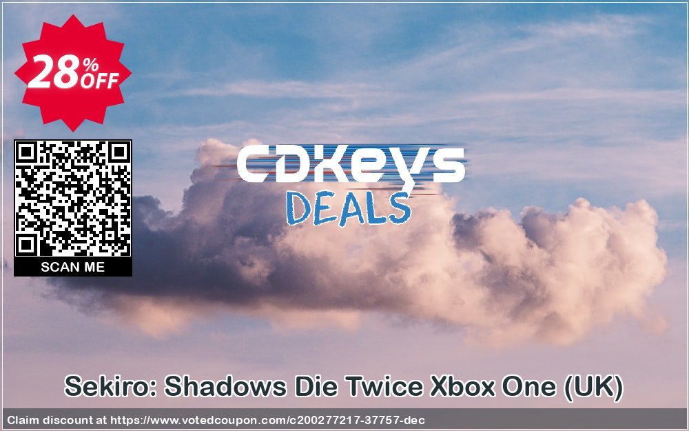 Sekiro: Shadows Die Twice Xbox One, UK  Coupon, discount Sekiro: Shadows Die Twice Xbox One (UK) Deal 2024 CDkeys. Promotion: Sekiro: Shadows Die Twice Xbox One (UK) Exclusive Sale offer 