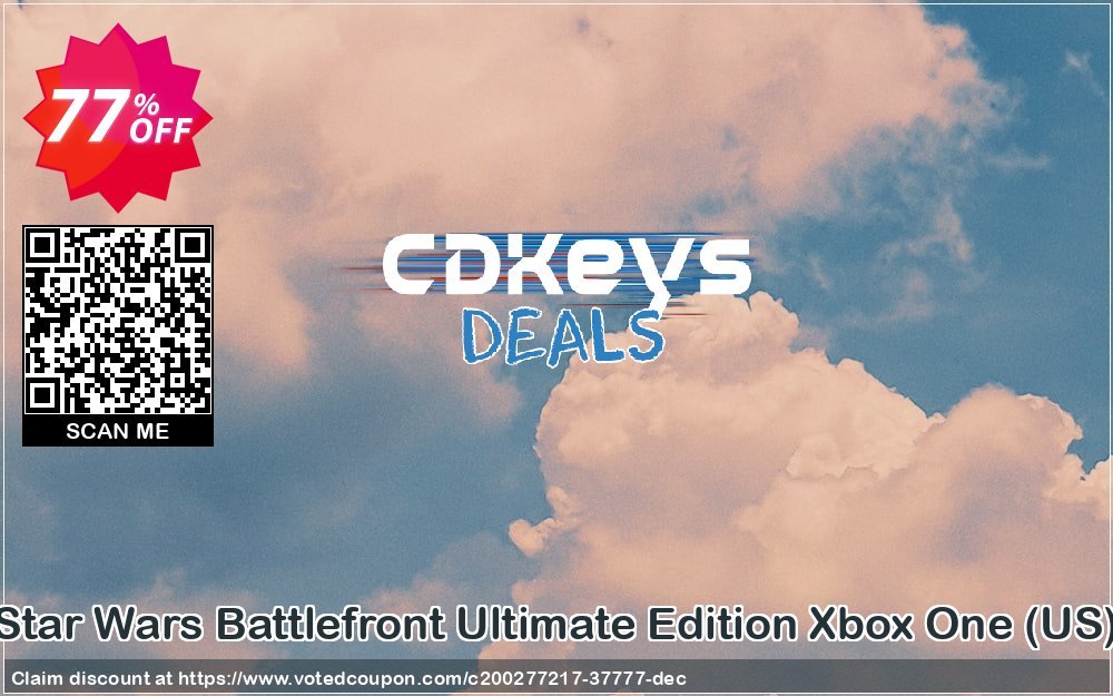 Star Wars Battlefront Ultimate Edition Xbox One, US  Coupon, discount Star Wars Battlefront Ultimate Edition Xbox One (US) Deal 2024 CDkeys. Promotion: Star Wars Battlefront Ultimate Edition Xbox One (US) Exclusive Sale offer 