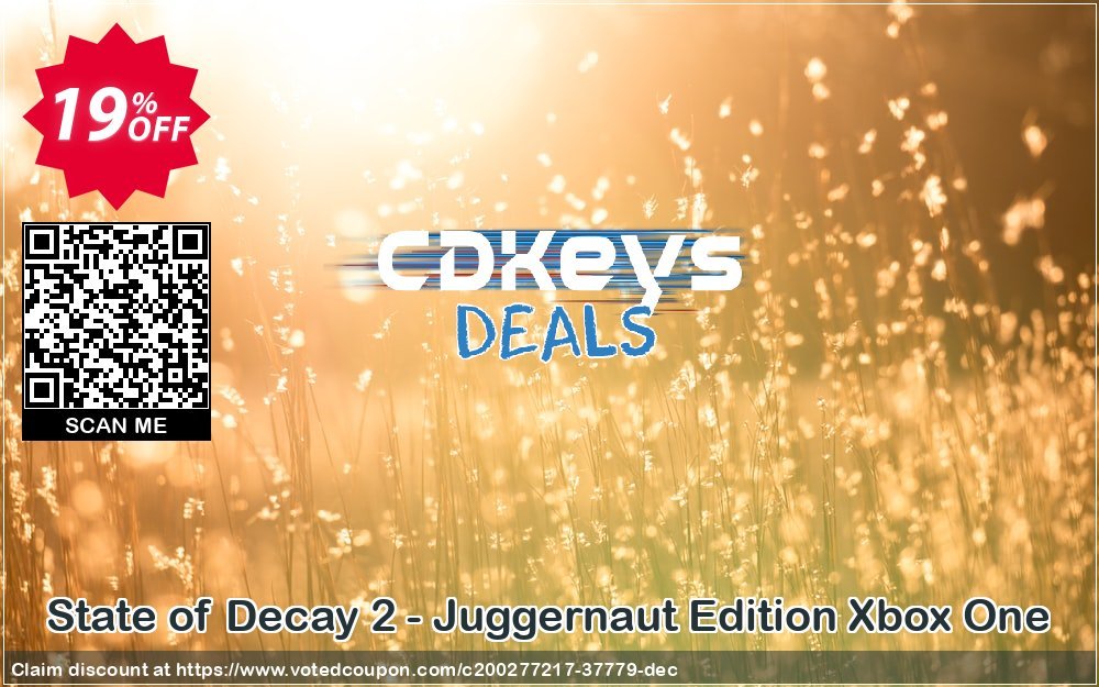 State of Decay 2 - Juggernaut Edition Xbox One Coupon, discount State of Decay 2 - Juggernaut Edition Xbox One Deal 2024 CDkeys. Promotion: State of Decay 2 - Juggernaut Edition Xbox One Exclusive Sale offer 