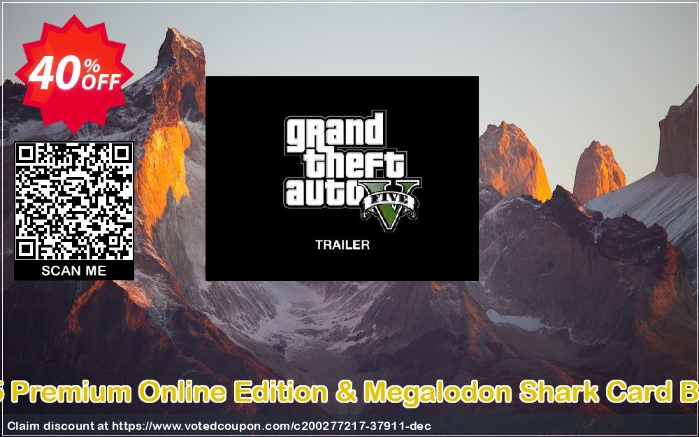 Grand Theft Auto V 5 Premium Online Edition & Megalodon Shark Card Bundle Xbox One, EU  Coupon Code Apr 2024, 40% OFF - VotedCoupon