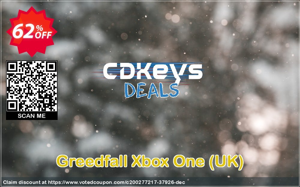 Greedfall Xbox One, UK  Coupon, discount Greedfall Xbox One (UK) Deal 2024 CDkeys. Promotion: Greedfall Xbox One (UK) Exclusive Sale offer 
