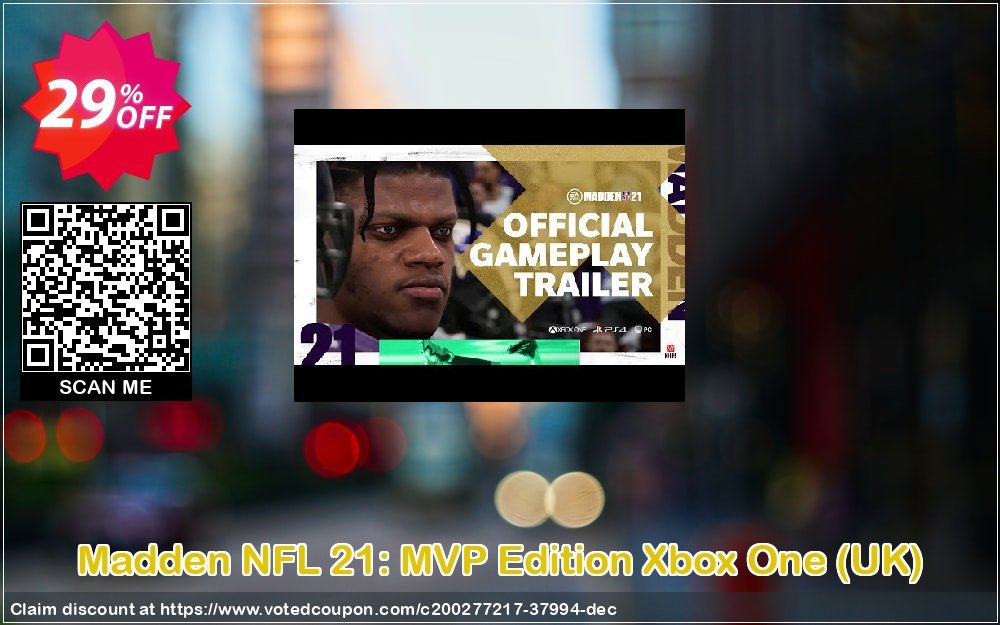 Madden NFL 21: MVP Edition Xbox One, UK  Coupon, discount Madden NFL 21: MVP Edition Xbox One (UK) Deal 2024 CDkeys. Promotion: Madden NFL 21: MVP Edition Xbox One (UK) Exclusive Sale offer 
