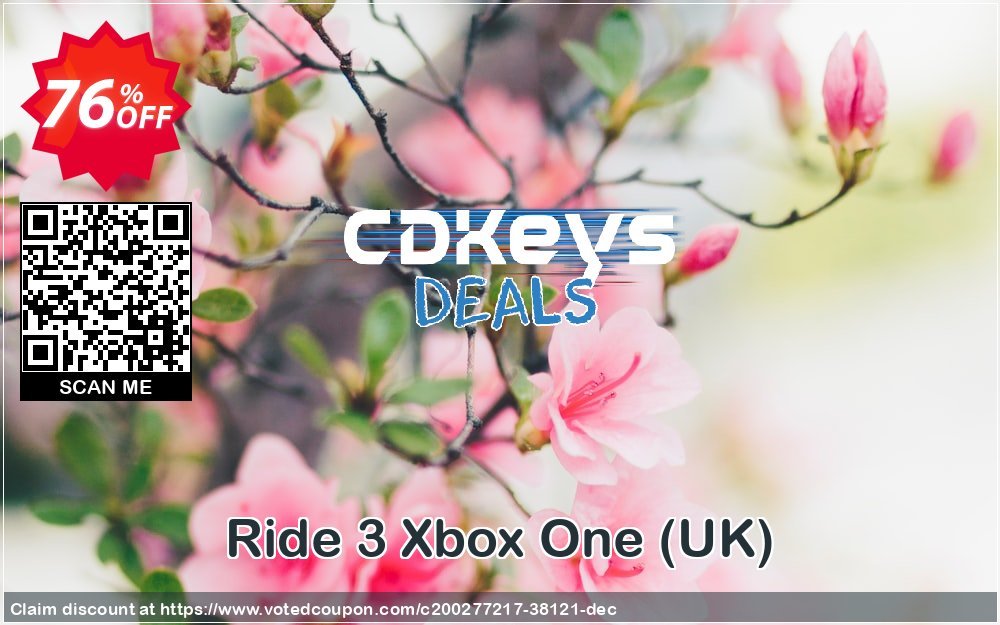 Ride 3 Xbox One, UK  Coupon, discount Ride 3 Xbox One (UK) Deal 2024 CDkeys. Promotion: Ride 3 Xbox One (UK) Exclusive Sale offer 