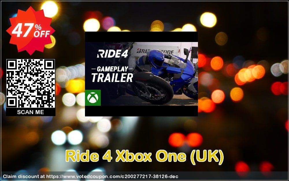 Ride 4 Xbox One, UK  Coupon, discount Ride 4 Xbox One (UK) Deal 2024 CDkeys. Promotion: Ride 4 Xbox One (UK) Exclusive Sale offer 