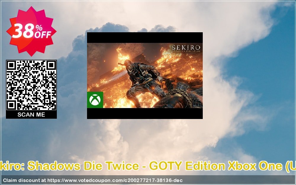 Sekiro: Shadows Die Twice - GOTY Edition Xbox One, UK  Coupon, discount Sekiro: Shadows Die Twice - GOTY Edition Xbox One (UK) Deal 2024 CDkeys. Promotion: Sekiro: Shadows Die Twice - GOTY Edition Xbox One (UK) Exclusive Sale offer 