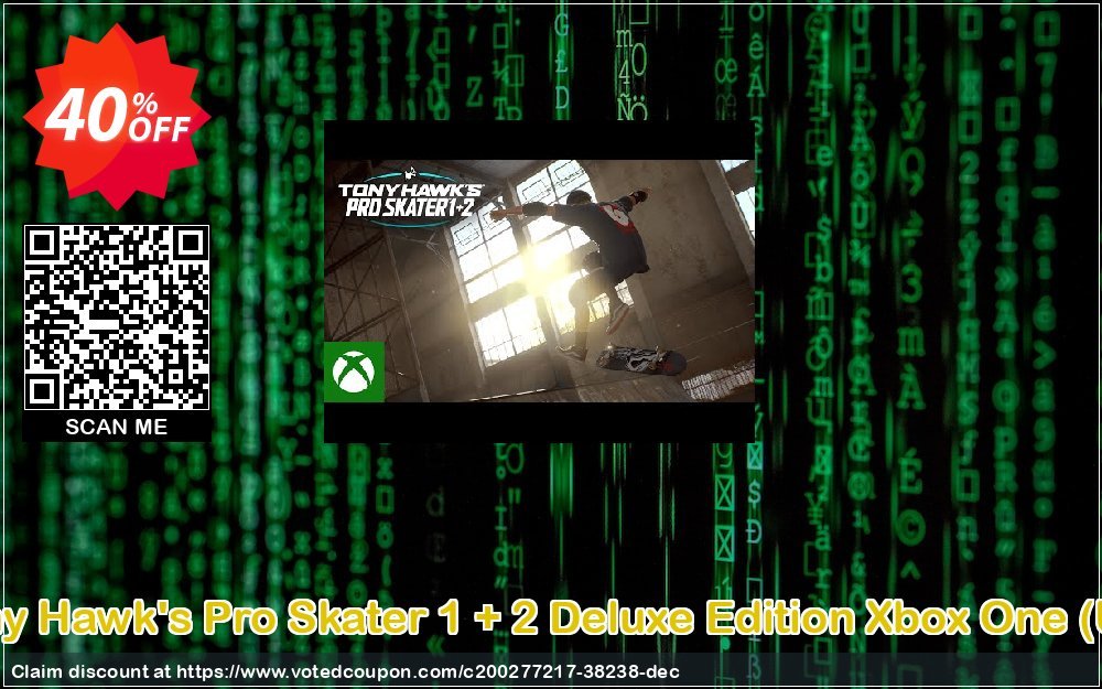 Tony Hawk's Pro Skater 1 + 2 Deluxe Edition Xbox One, UK  Coupon Code May 2024, 40% OFF - VotedCoupon