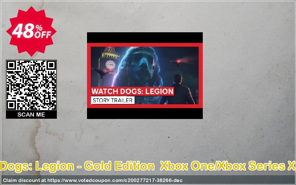 Watch Dogs: Legion - Gold Edition  Xbox One/Xbox Series X|S, UK  Coupon Code Apr 2024, 48% OFF - VotedCoupon