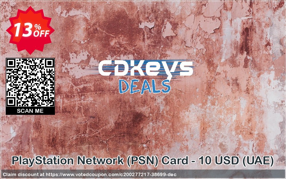 PS Network, PSN Card - 10 USD, UAE  Coupon, discount PlayStation Network (PSN) Card - 10 USD (UAE) Deal 2024 CDkeys. Promotion: PlayStation Network (PSN) Card - 10 USD (UAE) Exclusive Sale offer 